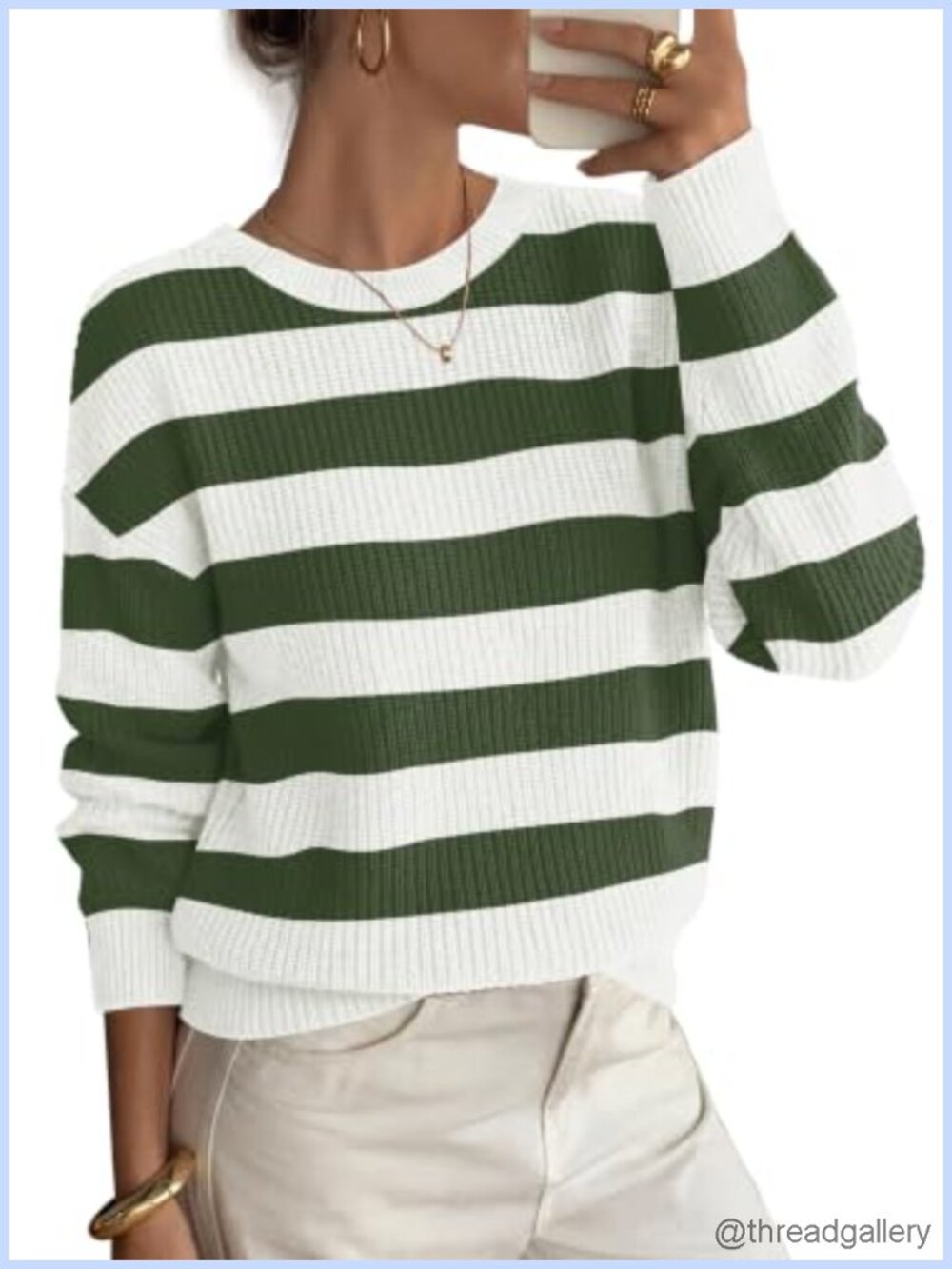 WIHOLL Women's Crew Neck Long Sleeve Ribbed Knit Pullover Sweater Oversized